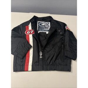 Size 3T Up and Away Bomber Junior Racing Jacket Black Bomber 67 Cars Driving